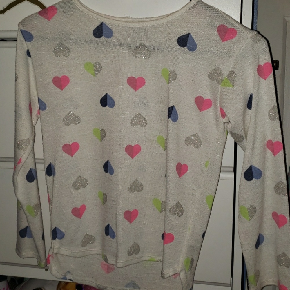 Soft Heart Print Sweater